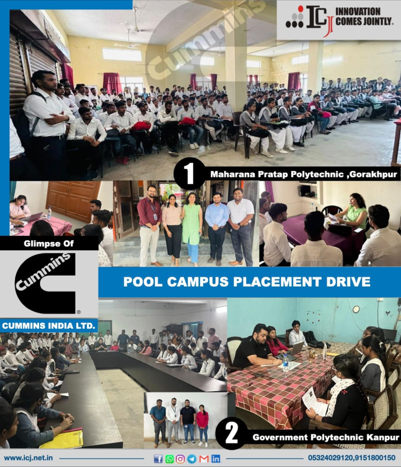 RECRUITMENT DRIVE OF CUMMINS INDIA LTD. AT GOVERNMENT POLYTECHNIC, KANPUR 31/05/2023