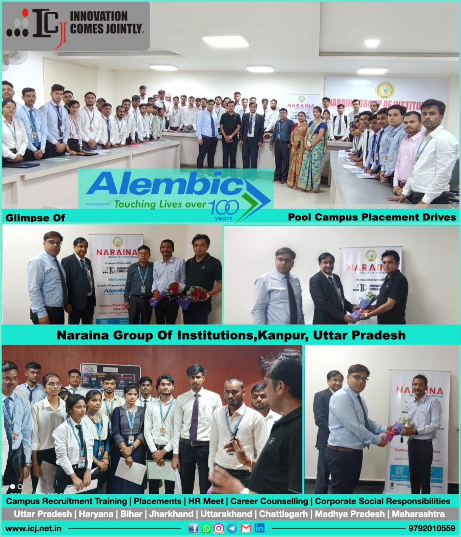 RECRUITMENT DRIVE OF ALEMBIC PHARMACEUTICALS LIMITED AT NARAINA GROUP OF INSTITUTIONS, KANPUR 03/06/2023