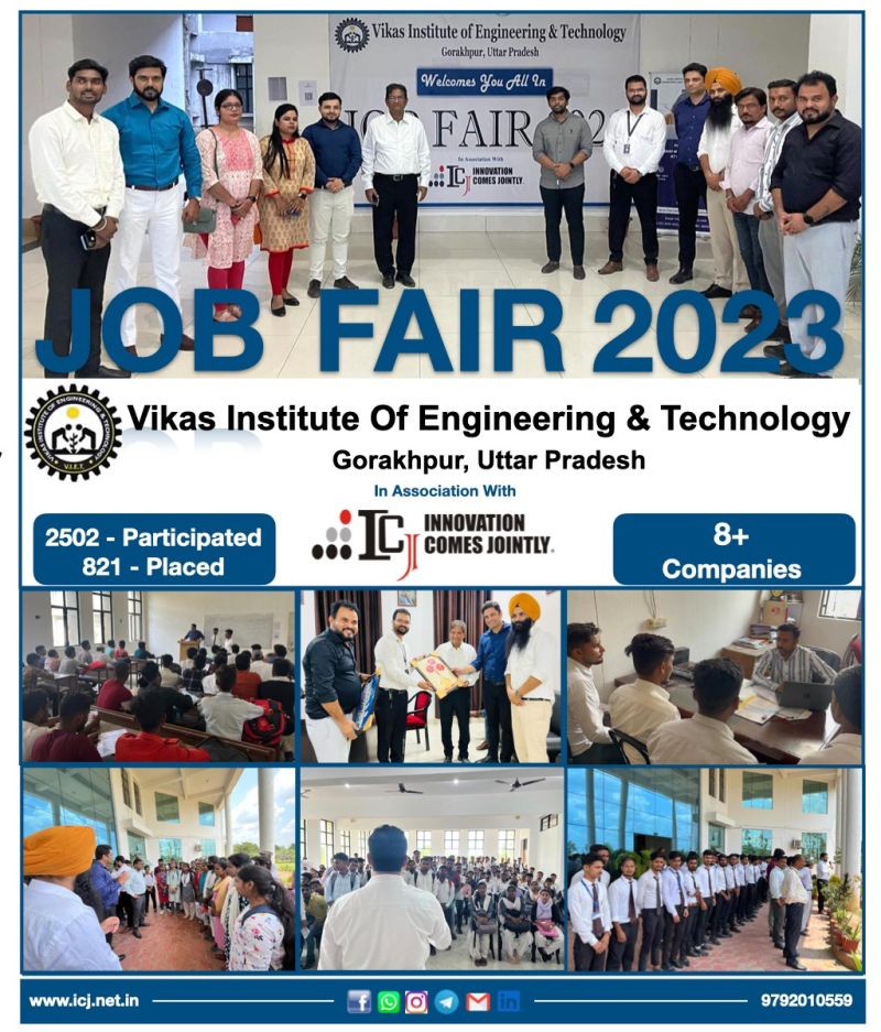 Job Fair 2023 at Vikas Institute of Engineering & Technology, Gorakhpur 25/06/2023